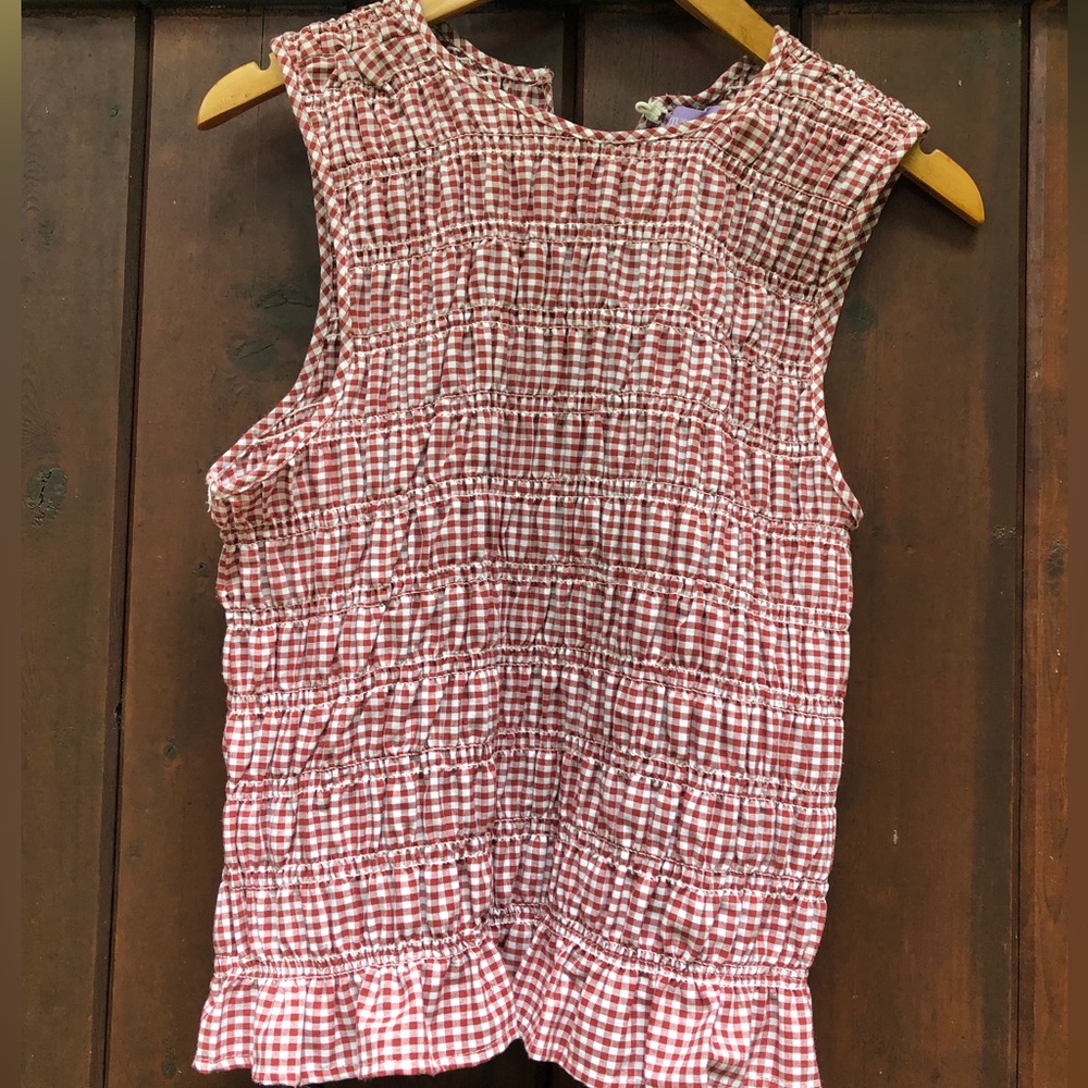 Unique tank top in red checkered color size XL